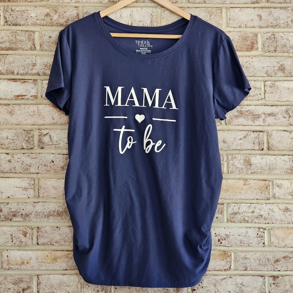 Navy Blue 'Mama to be' Maternity Tshirt L